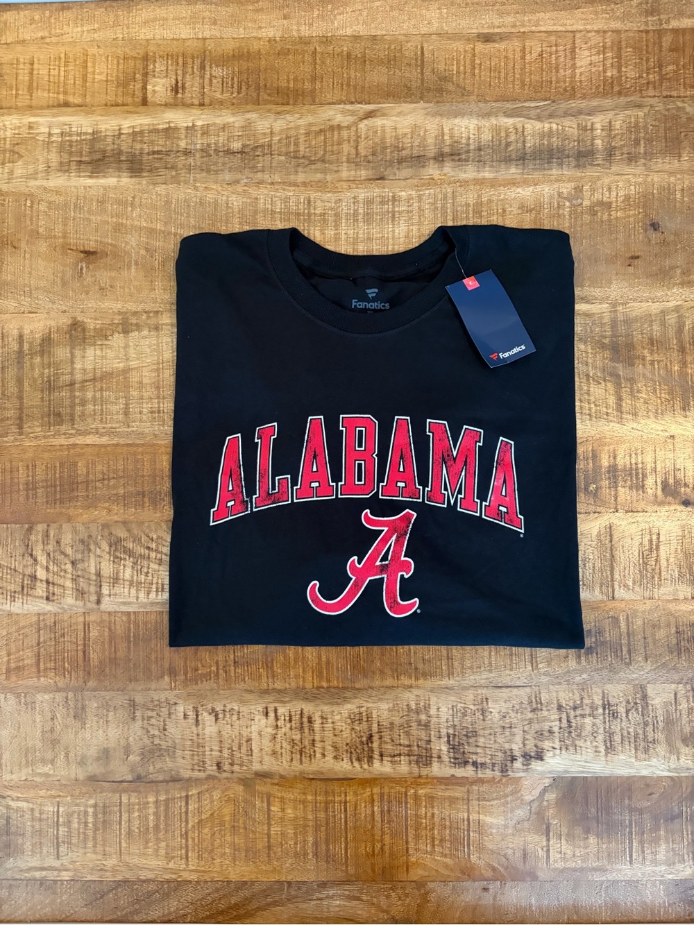 NWT Alabama Crimson Tide Fanatics Distressed Arch Over Logo LS T-Shirt
